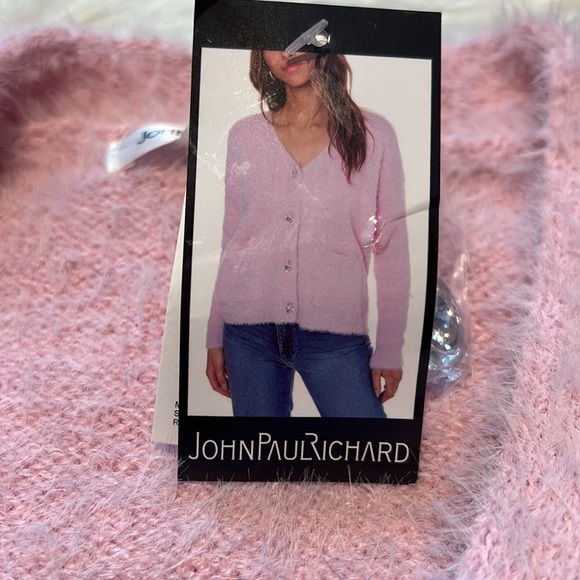 John Paul Richard Fuzzy Button Down Cardigan size medium - Picture 4 of 8
